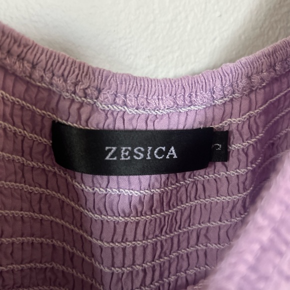 Lavender Puff Sleeve Dress - Picture 5 of 5